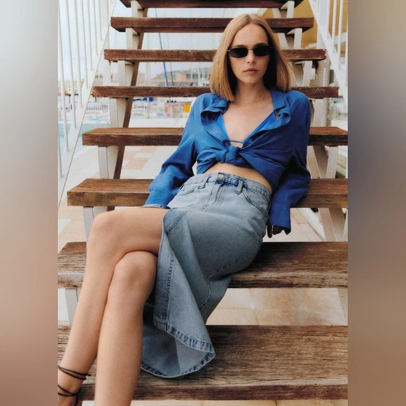 Mango  [M] Denim midi-skirt - Picture 9 of 11